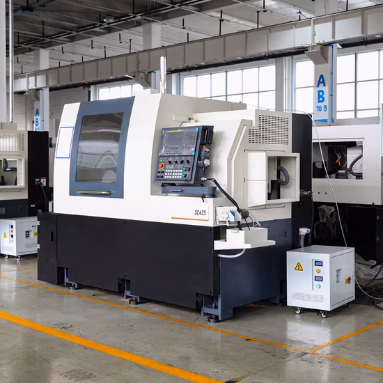 High Machining Accuracy 2 Spindle CNC Swiss Type Automatic Lathe Machine for Communication Equipment (JSL-20RB)